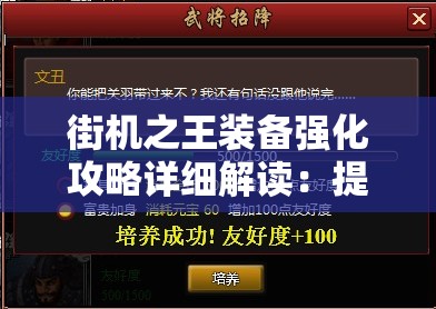 街机之王装备强化攻略详细解读：提升战力的关键技巧