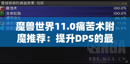 魔兽世界11.0痛苦术附魔推荐：提升DPS的最佳选择